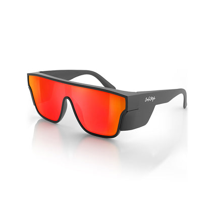 Glasses Primes Matte Black Frame Reflectors Red Lens Primes SafeStyle   PMBRT100