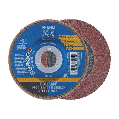 Disc Flap Aluminium Oxide 115mm 13300rpm PFC115 A40 PSF Polifan 60019736 67744115