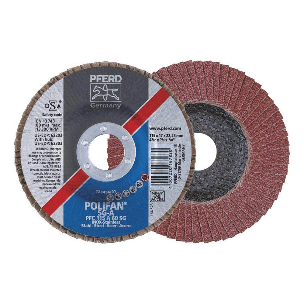 Disc Flap Aluminium Oxide 115mm Premium PFC115 A60 SG Polifan 92748006 67706115