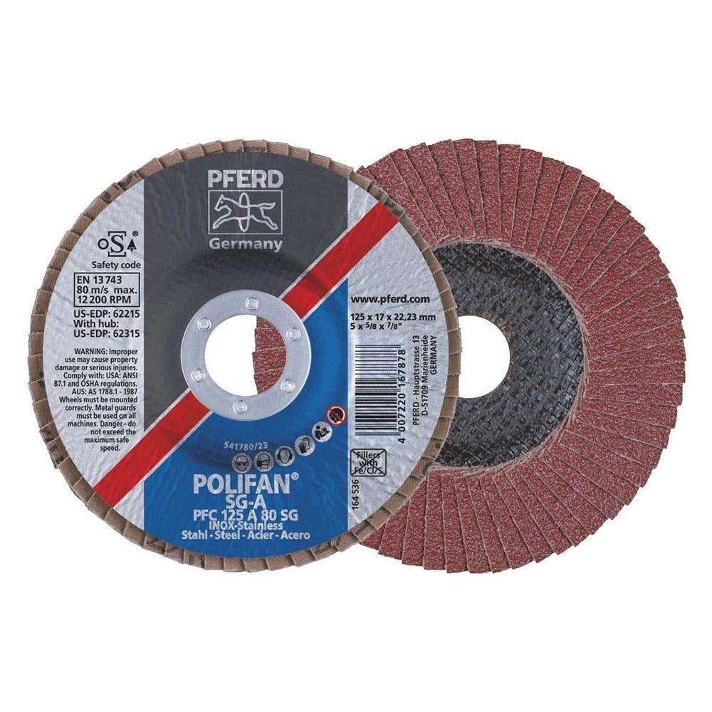 Disc Flap Aluminium Oxide 125mm Premium PFC125 A80 SG Polifan 92748013 67708125