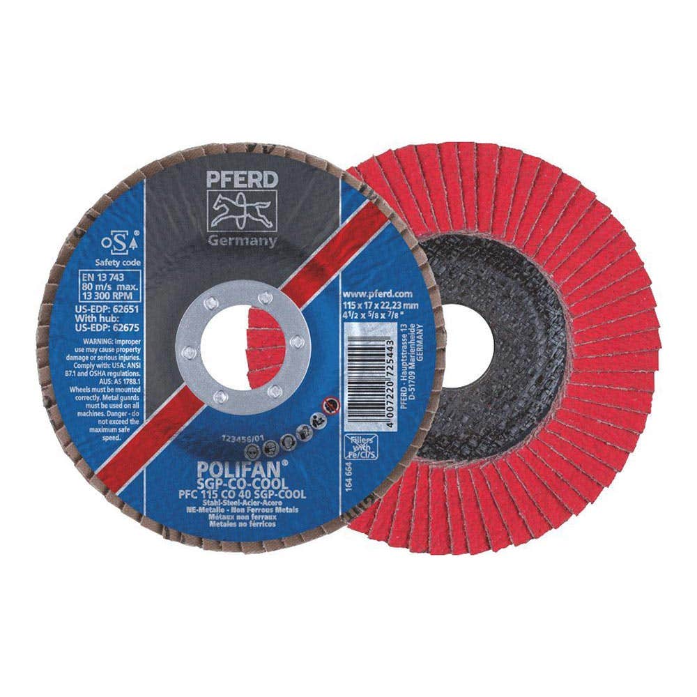 Flap Disc Ceramic INOX 115 x 22mm 40G SGP Cool Pferd 36004133 67760415