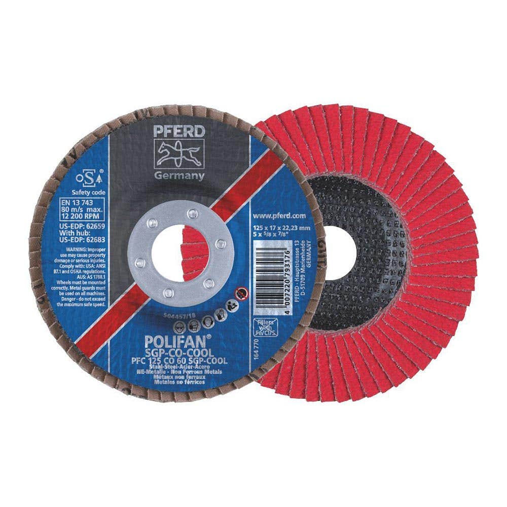 Flap Disc Ceramic INOX 125 x 22mm 60G SGP Cool Pferd 36004136 67760625