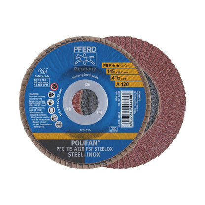 Disc Flap Aluminium Oxide 115mm 13300rpm PFC115 A120 PSF Polifan 60019739 67749115