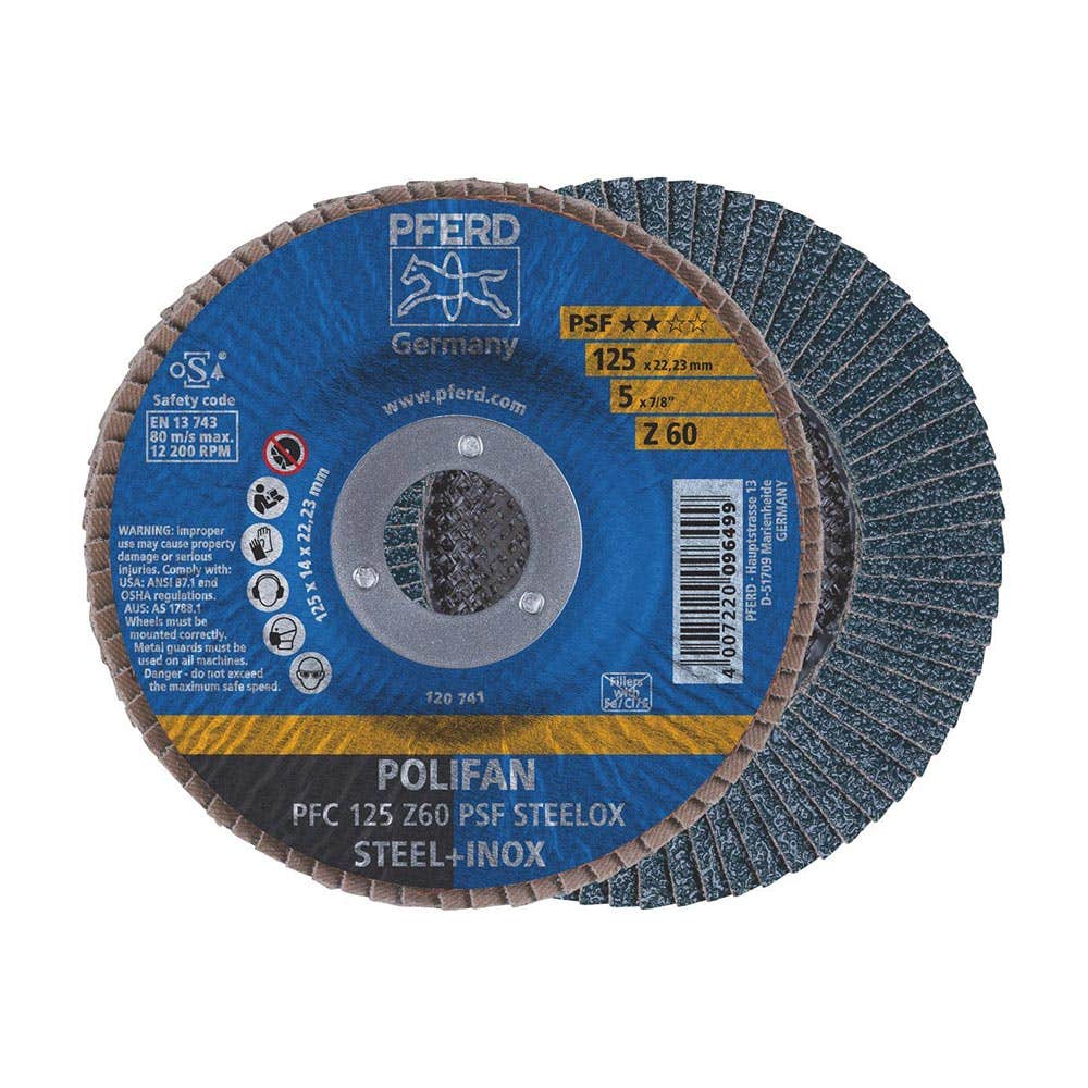 Zirconia Polifan Flap Disc 125 x 22.23mm 60G 12200rpm 734008 67770126