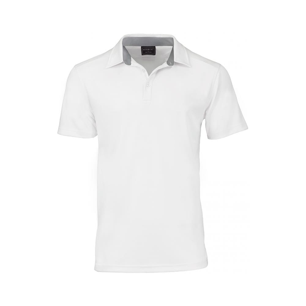 Polo Kahve S/S 200gsm Poly 2XL White Stencil 40040304 1064-WHT-2XL