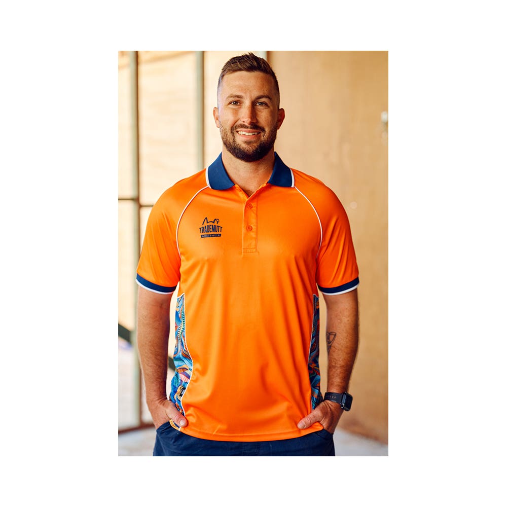 21525 Snazzy Panel Orange Polo 21525