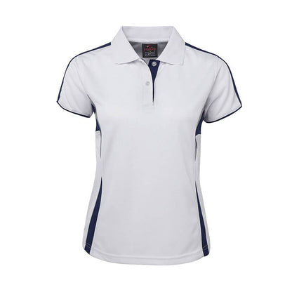 Ladies Podium Cool Polo White/ Navy/ Grey 20 Jb's Wear 543742 7COP1-WHT/NAV/GRY-20