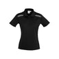 Shirt Polo Ladies S/s Polyester Biz Cool United Black/ Ash 14 491757 P244LS-BLK/ASH-14