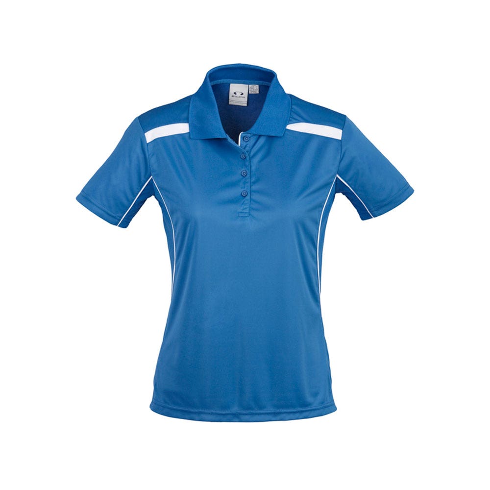 Shirt Polo Womens S/S Polyester Biz Cool United Royal/White 10 Biz 430079 P244LS-ROY/WHT-10