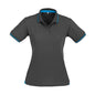 Ladies Jet Polo Shirt Steel Grey/Cyan - 10 36017782 P226LS-GRY/CYN-10