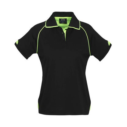 Fusion Polo Shirt Black/Lime Ladies - 12 36017858 P29022-BLK/LIM-12