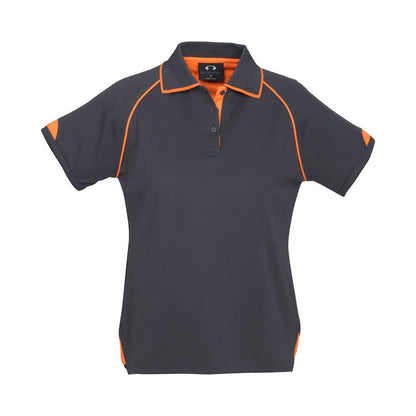 Shirt Polo Womens S/S Poly Cotton Biz Cool Fusion Grey/Fluoro Orange 10 Biz 223214 P29022-GRY/ORA-10