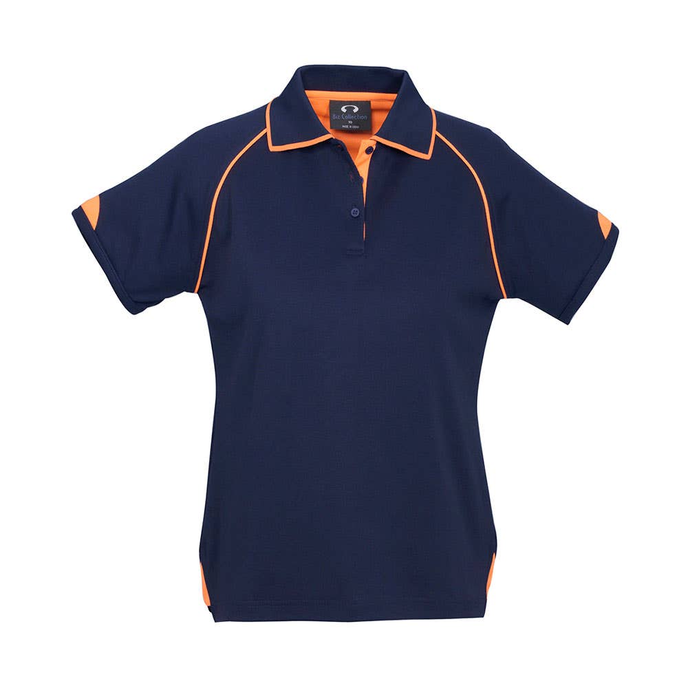 Shirt Polo Womens S/S Poly Cotton Biz Cool Fusion Navy/Fluoro Orange 10 Biz 486407 P29022-NAV/ORA-10