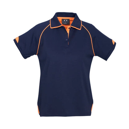 Shirt Polo Womens S/S Poly Cotton Biz Cool Fusion Navy/Fluoro Orange 10 Biz 486407 P29022-NAV/ORA-10