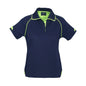 Shirt Polo Womens S/S Poly Cotton Biz Cool Fusion Navy/Fluoro Lime Size 12 531628 P29022 NAVY/Fluoro Yellow