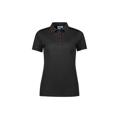 Shirt Polo S/S Polyester Ladies Focus Black/Red 12 562536 P313LS-BLK/RED 12