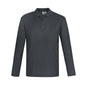 Shirt Polo L/S Poly Cotton Crew BIZ Charcoal Large_539879_P400MLCHAR-LAR