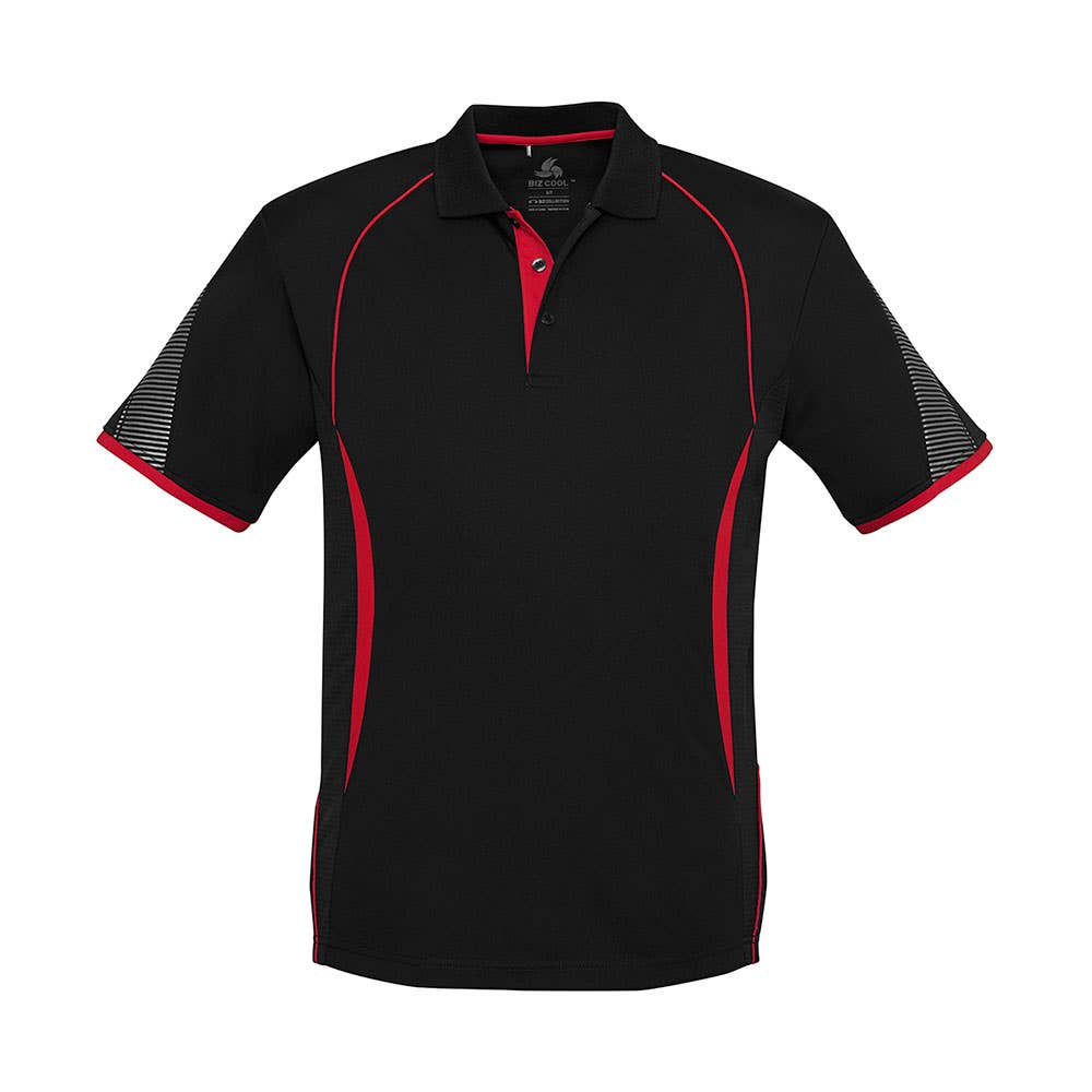 Shirt Polo Kids S/S Polyester Biz Cool Razor Black /red 6 Biz 546376 P405KS-BLK/RED-6