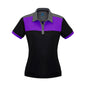 Ladies charger Polo Shirt Black Purple Grey - 14 36018076 P500LS-BLK/PUR/GRY-14