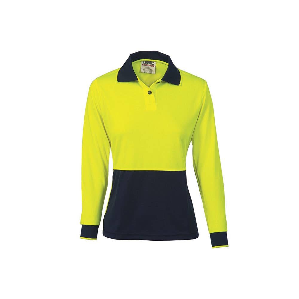 3898 Women's Hi-Vis Long Sleeve Polo Shirt 175gsm Iplex 3898IPL