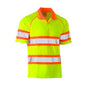 Shirt Polo S/S Poly Mesh Hi-Vis Taped Yellow/Orange 2XL Bisley 40013766 BK1223T TT222XL