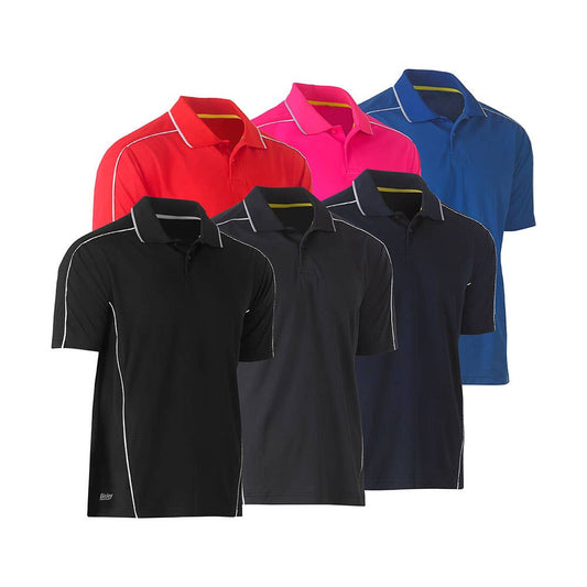 BK1425 Cool Mesh Polo Shirt With Reflective Piping 140gsm CUSBK1425 CUSBK1425
