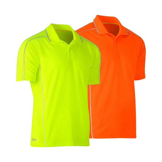 BK1425 Hi-Vis Cool Mesh Polo Shirt With Reflective Piping 140gsm BK1425HV
