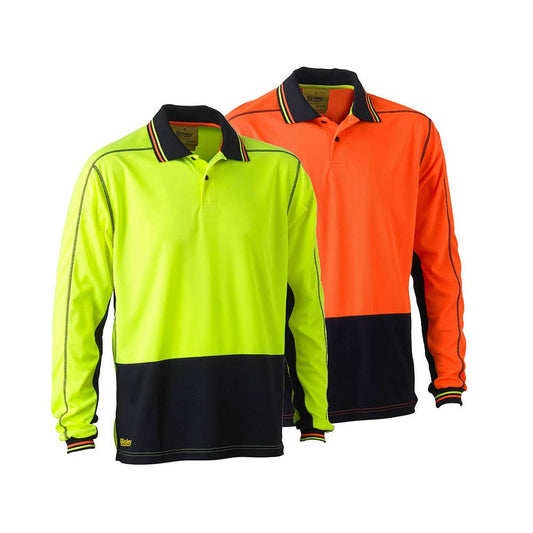 BK6219 Hi-Vis Polyester Mesh Long Sleeve Polo Shirt 140gsm BAE Logo BAEBK6219