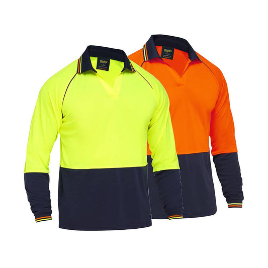 BK6440 Hi-Vis Long Sleeve Lightweight V-Neck Polo Shirt BK6440