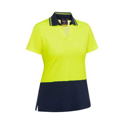 BKL1234 Women's Hi-Vis V-Neck Polo Shirt Yellow/Navy 10 40048213 BKL1234 TT0410