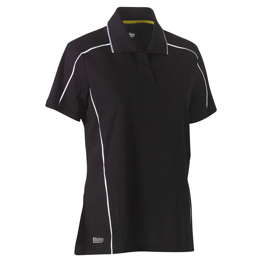 Shirt Polo Womens Poly Cool Mesh 130gsm Black 10 Bisley_40014158_BKL1425_BBLK10