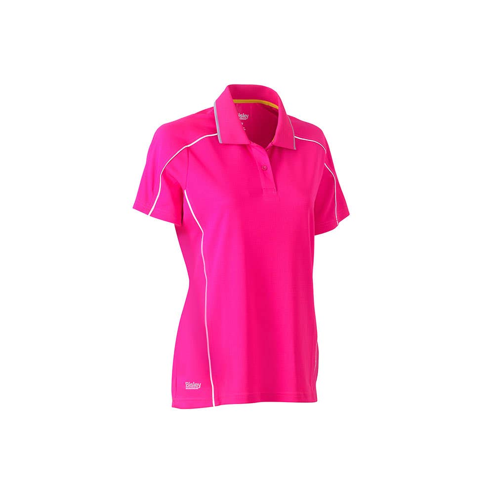 Shirt Polo Womens Poly Cool Mesh 130gsm Pink 10 Bisley_40014121_BKL1425_BPNK10