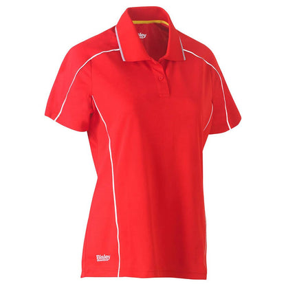 Shirt Polo Womens Poly Cool Mesh 130gsm Red 10 Bisley_40014111_BKL1425_BRED10