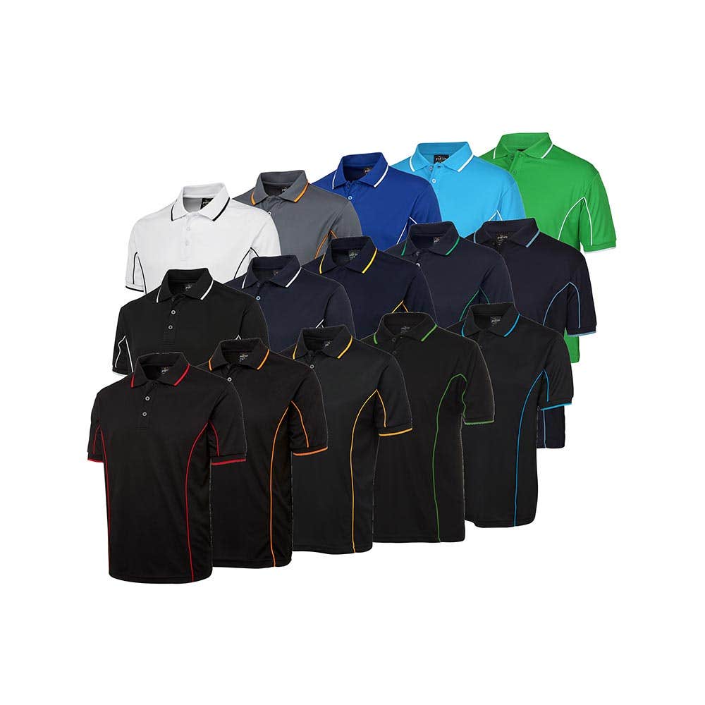 7PIP Short Sleeve Polo Shirt Contrast Piping AAE7PIP