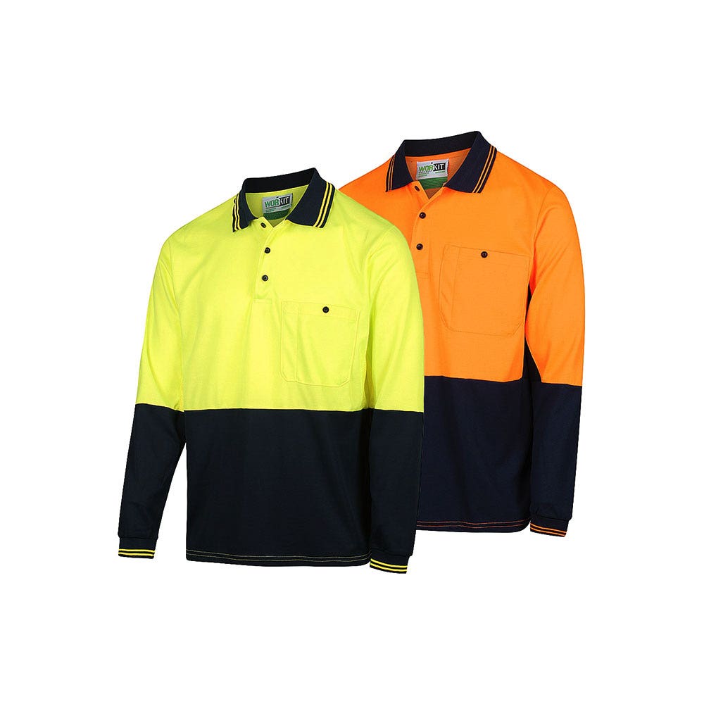5004 Hi-Vis Long Sleeve Polo Shirt 180gsm 5004