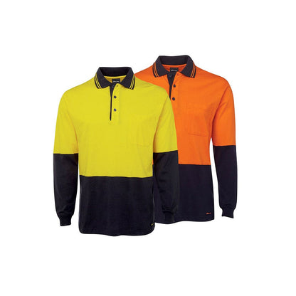6CPHL Hi-Vis Long Sleeve Polo Shirt Two-Tone 180gsm Electrolux ELEJB6CPHL