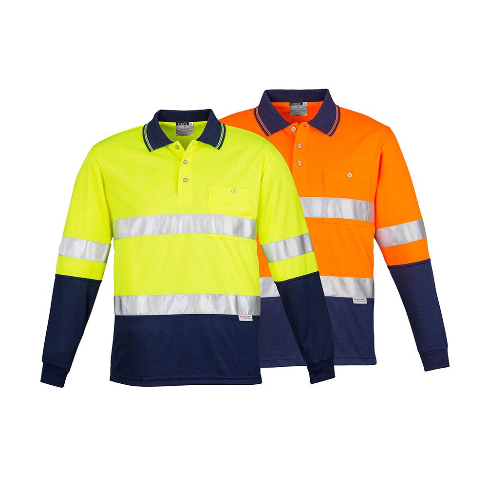 ZH235 Hi-Vis Long Sleeve Polo Shirt Taped Two-Tone 175gsm ZH235