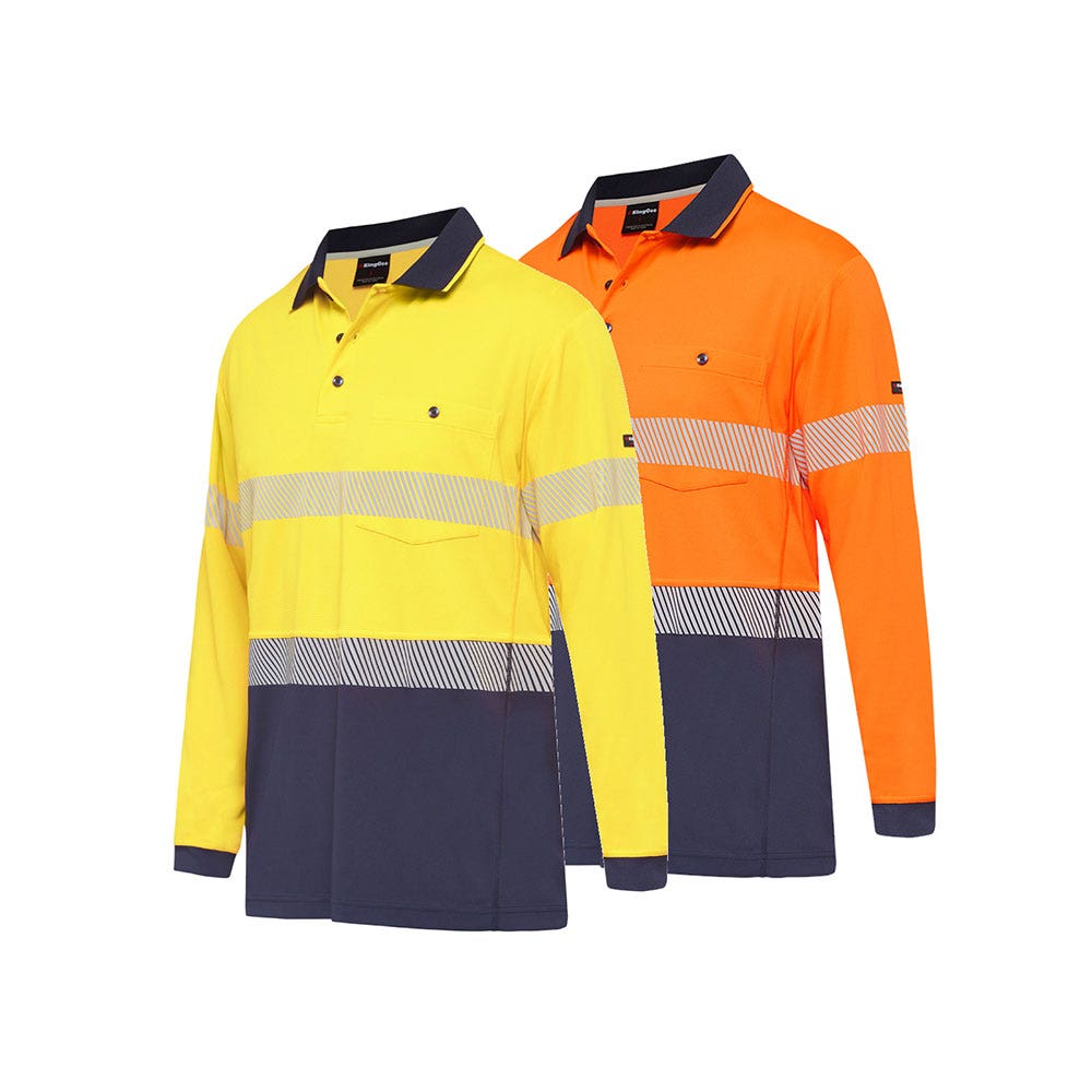 K54225 Hyperfreeze Hi-Vis Long Sleeve Polo Shirt Two-Tone Taped 165gsm K54225