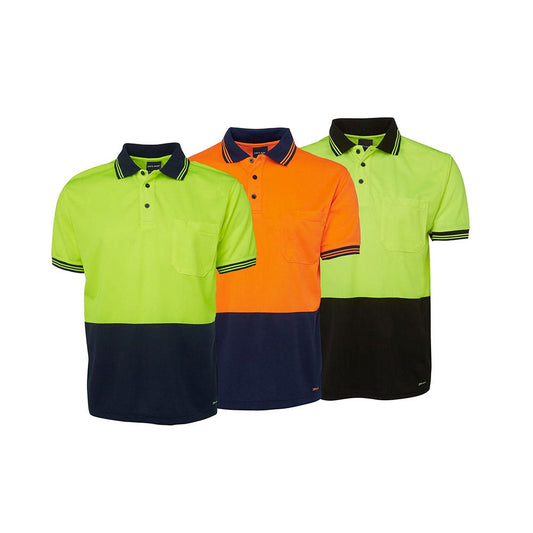 6HVPS Hi-Vis Short Sleeve Polo Shirt Two-Tone 160gsm_JB6HVPS
