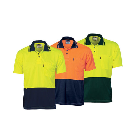 3811 Hi-Vis Short Sleeve Polo Shirt Two-Tone 175gsm DNC3811