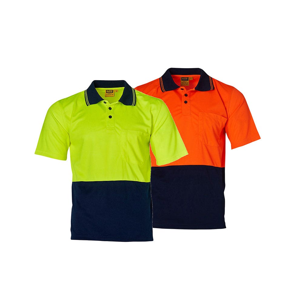 SW01CD Cool Dry Hi-Vis Short Sleeve Polo Shirt Two-Tone 160gsm SW01CD