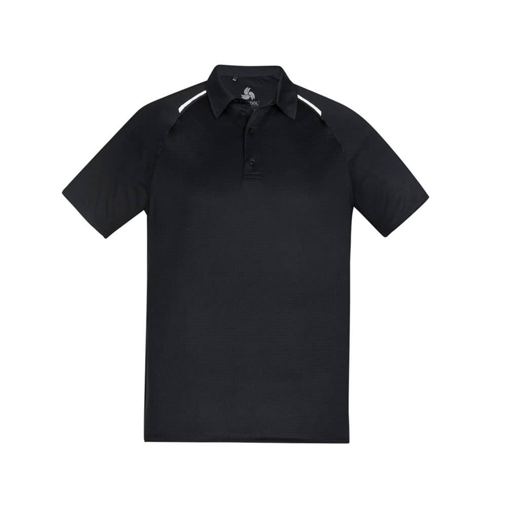 P012MS Academy Mens Polo Black/ White 3XL 543503 P012MS-BLK/WHT-3XL