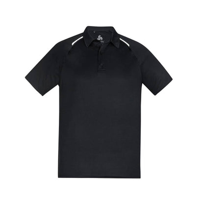 P012MS Academy Mens Polo Black/ White 3XL 543503 P012MS-BLK/WHT-3XL