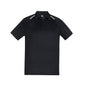 P012MS Academy Mens Polo Black/ White 3XL 543503 P012MS-BLK/WHT-3XL