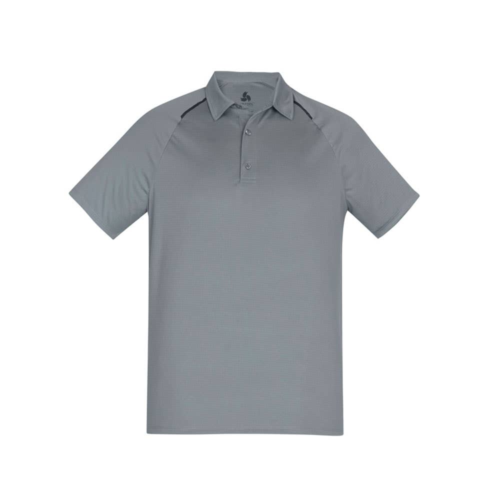 P012MS Academy Polo Mens Silver / Charcoal 2XL 491579 P012MS-SIL/CHAR-2XL