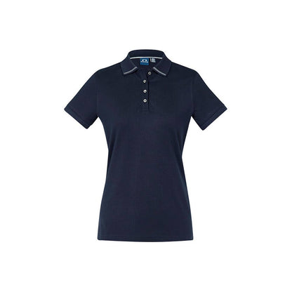 P106LS Aston Women's Polo Shirt 185gsm Navy/Silver 10 40031412 P106LS-NVY/SIL-10