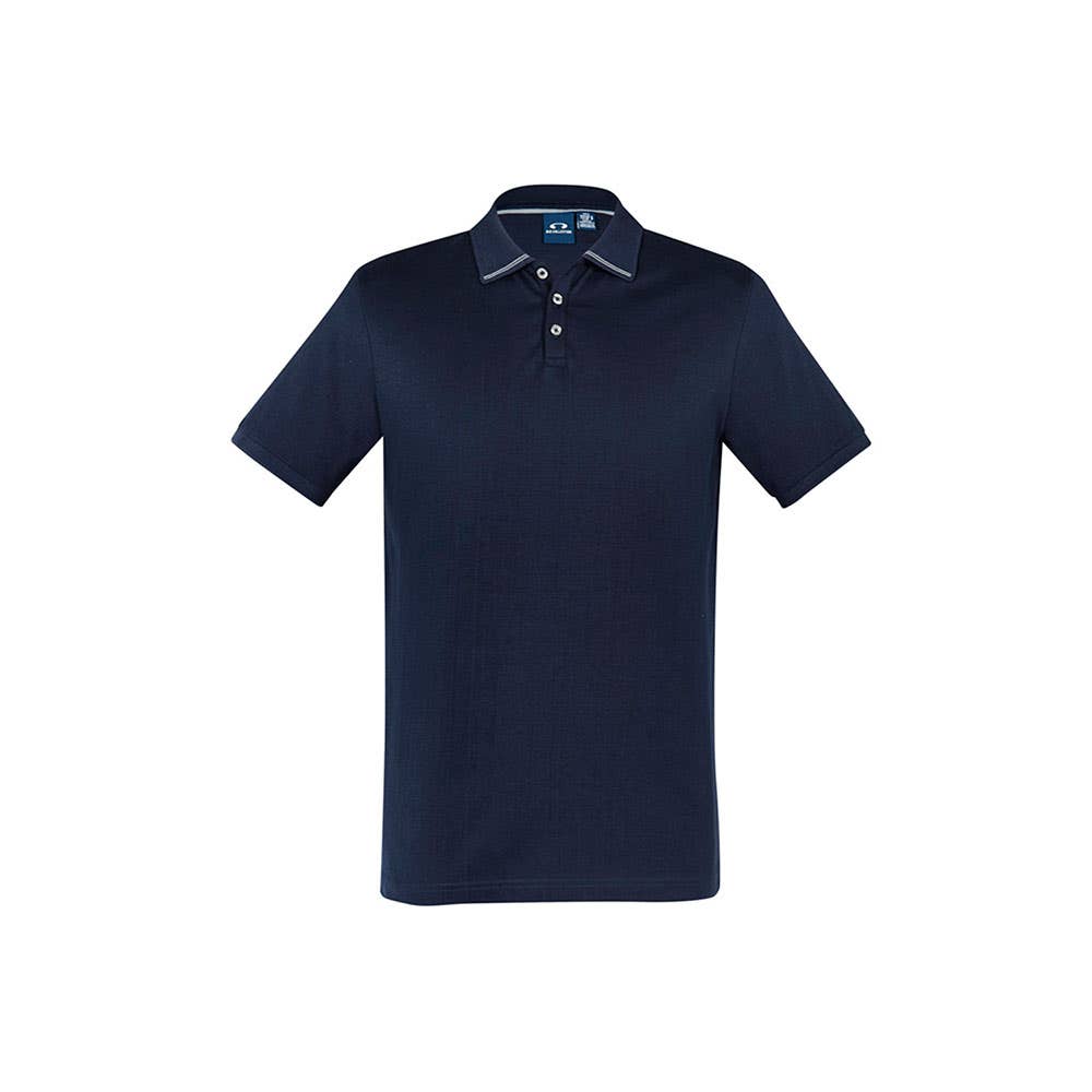 Aston Short Sleeve Polo Shirt 185gsm Navy/Silver L 40031418 P106MS NAV L