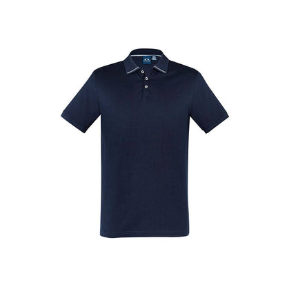 Aston Short Sleeve Polo Shirt 185gsm Navy/Silver L 40031418 P106MS NAV L