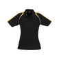 Shirt Polo Womens S/S Poly/Cotton 170gsm Black/Gold/White 10 Biz Collection 40012954 P225LS-BLK/GLD/WHT-10