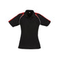 Ladies Triton Polo Shirt S/S Blk/Red/Wht - 10 36017772 P225LS-BLK/RED/WHT-10